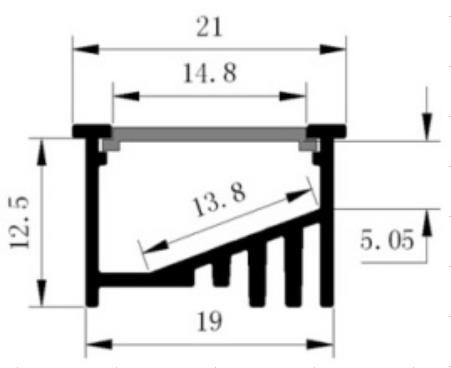 Doppel-anodisierte geführte Streifen-Aluminiumverdrängungen 21x12.5mm RoHS