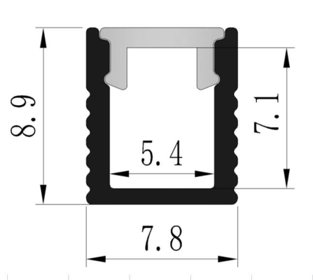 Anodisiertes LED-Licht-Aluminiumprofil 7,8 x 8.9mm führte Streifenkanal