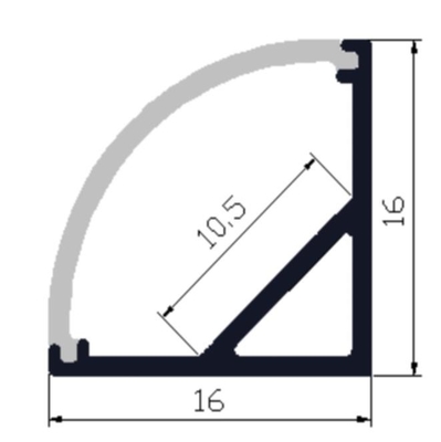 6063 geführtes Streifen-Licht-Aluminiumprofil 16 x 16mm flammhemmend