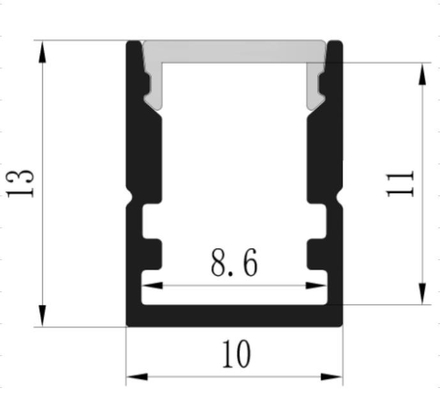 Vertieftes geführtes Aluminiumprofil der Luftfahrt-6063 10 x 13mm Wetter beständig