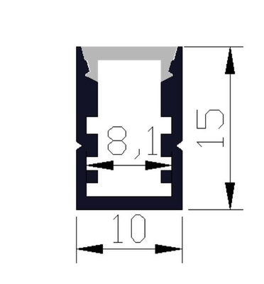 Licht-Aluminiumprofil 10 x 15m 6063 Legierungs-LED mit Mpolycarbonate-Abdeckungen
