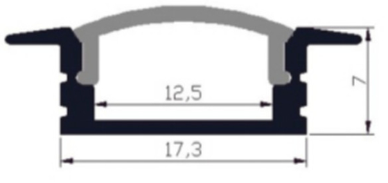 LED-Band-Lichtschacht-Luftfahrt 6063 Aluminium-17,3 x 7mm Soem