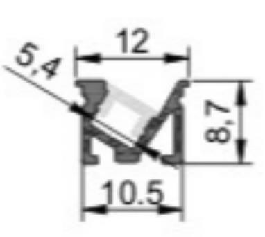 Geführtes Streifen-Licht-Aluminiumprofil spülen Berg 10,5 x 8.7mm RoHS